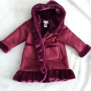 Burgundy Hippototamus New fancy toddler girls coat